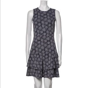 Michael Kors Sleeveless Navy Flounce Dress